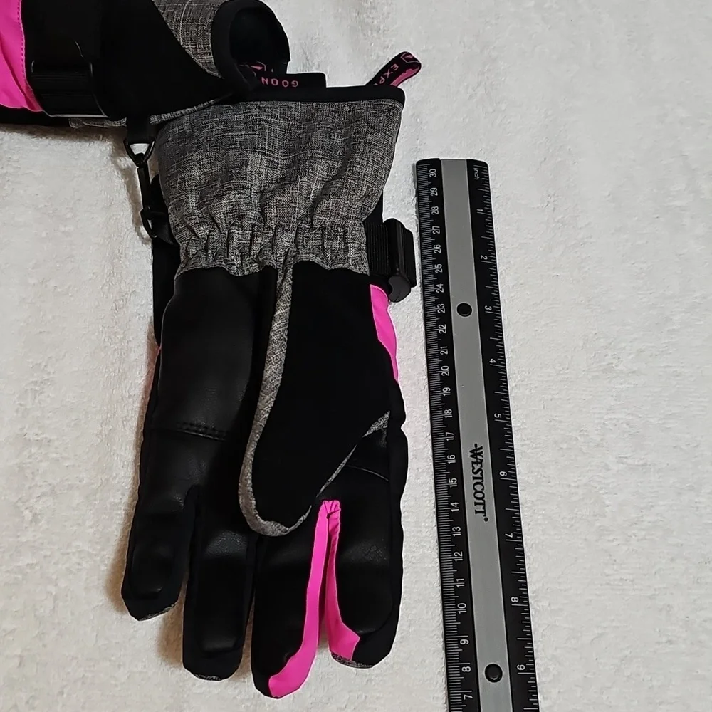Ladies XS Pink, Gray, Black Winter Sport Gloves Thermal, Waterproof, Quick Dry